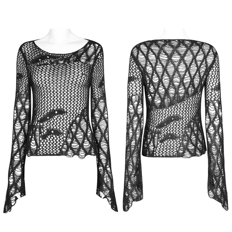 WM-065TMF Irregular hollow sweaters