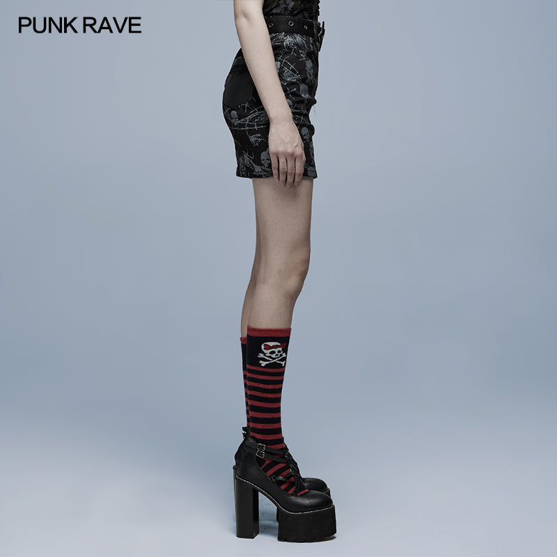 WQ-543BQF Goth skull printting skirt