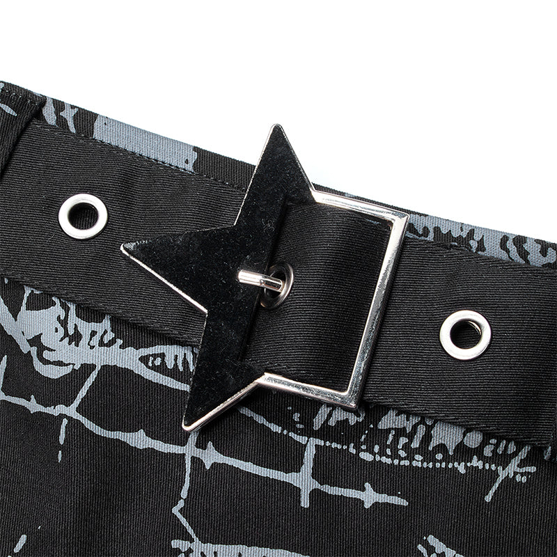 WQ-543BQF Goth skull printting skirt
