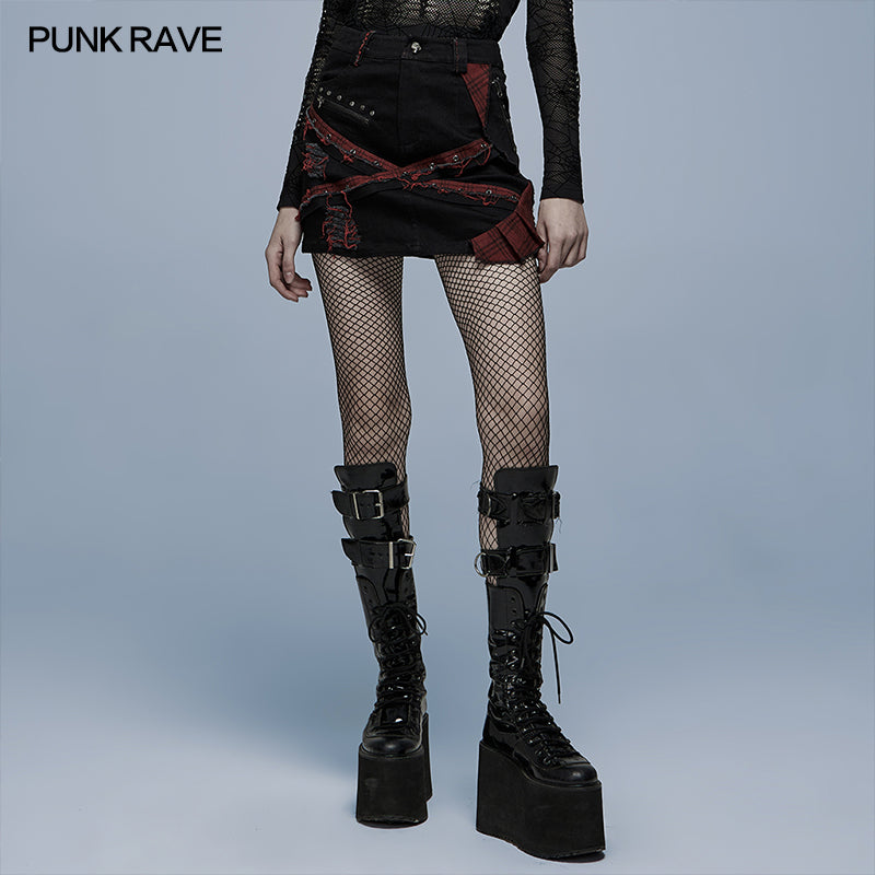 WQ-548BQF Gothic worn-out and decadent skirt