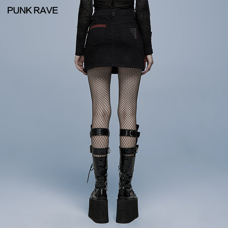 WQ-548BQF Gothic worn-out and decadent skirt