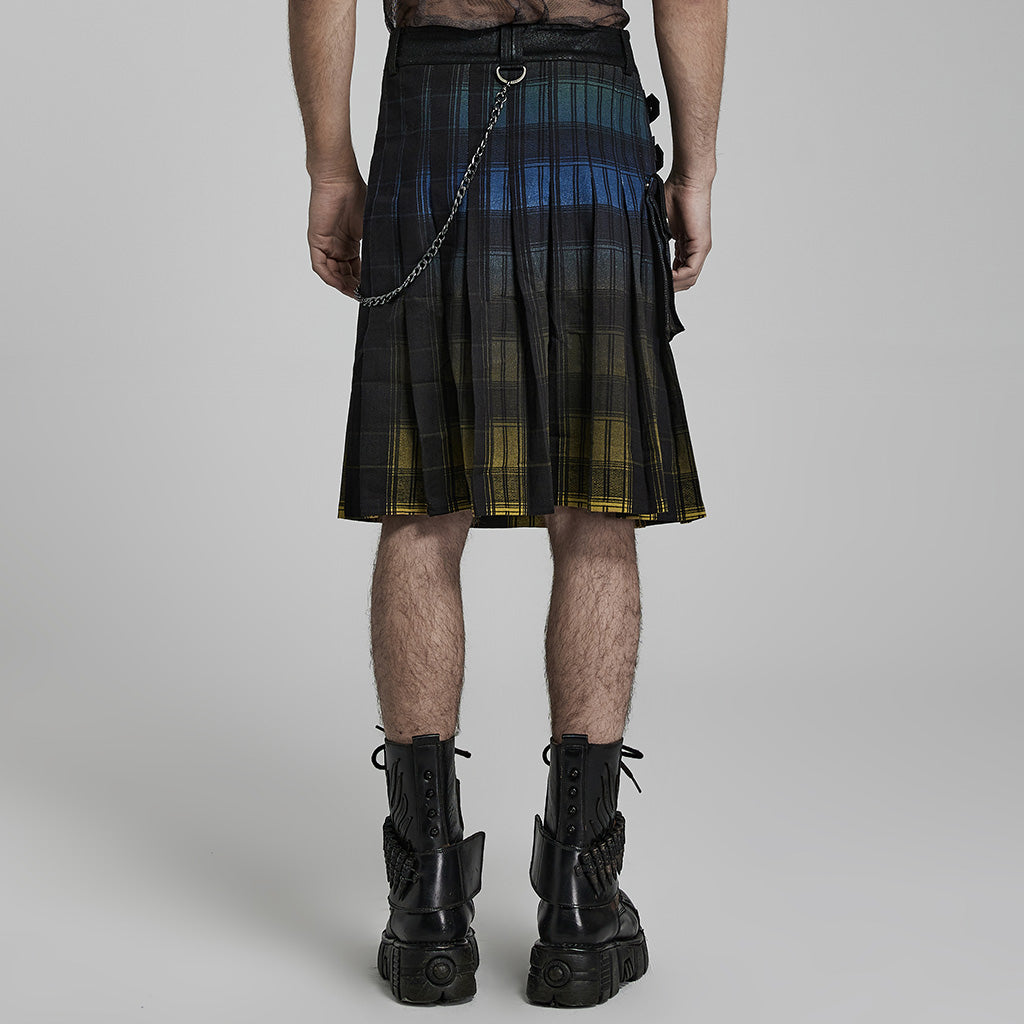 Punk gradient scottish kilt WQ-632BQM - Punk Rave Original Designer Clothing