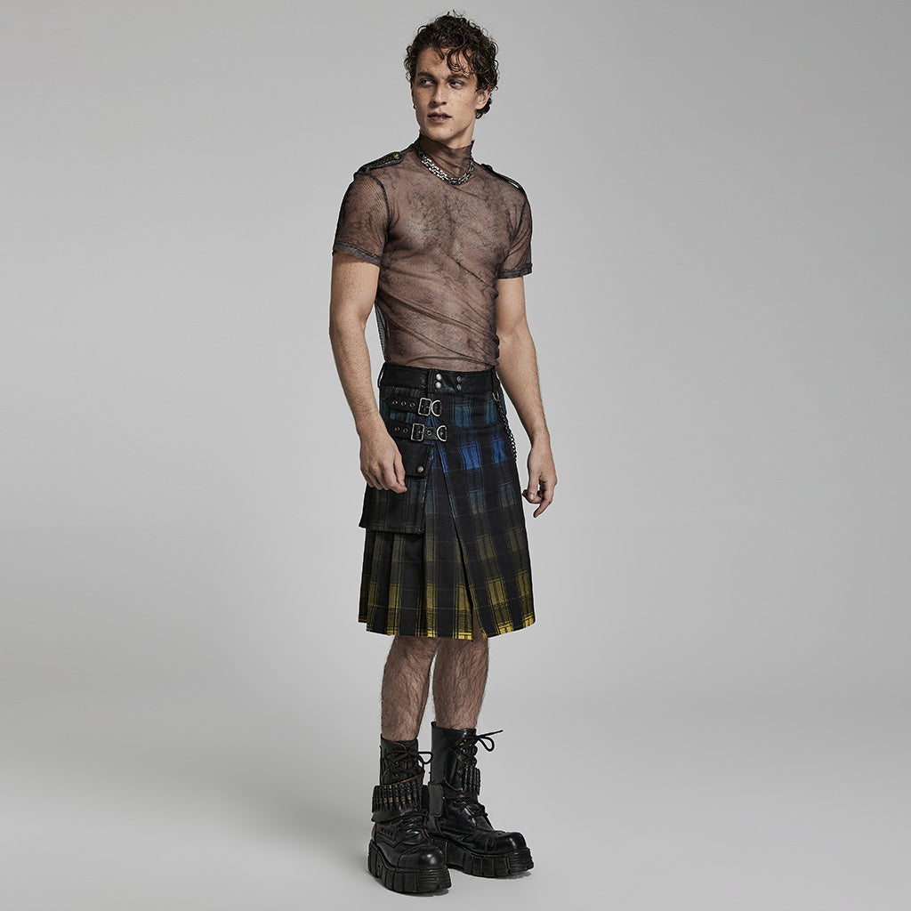 Punk gradient scottish kilt WQ-632BQM - Punk Rave Original Designer Clothing