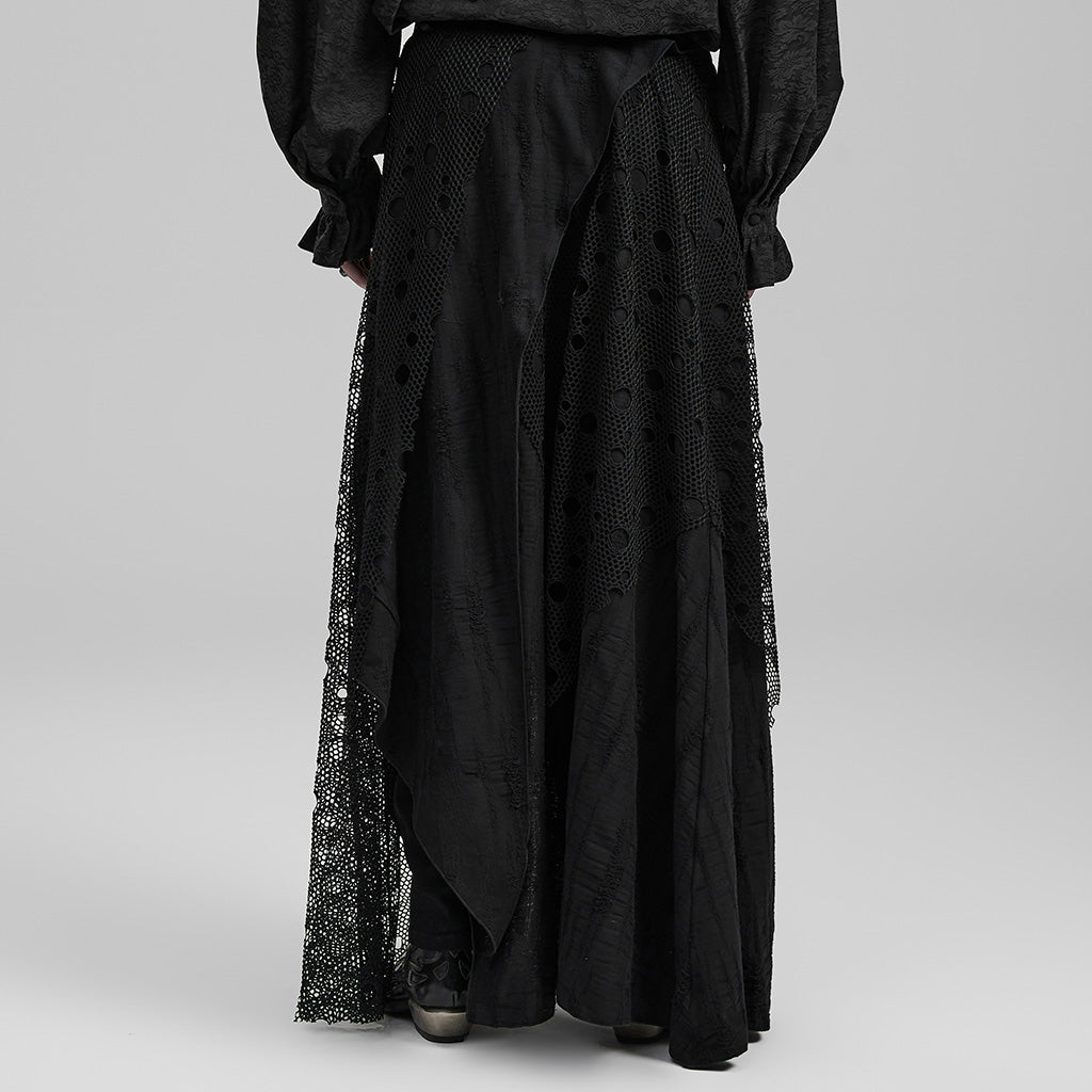 Dark decayed goth men long skirt WQ-652BQM - Punk Rave Original Designer Clothing