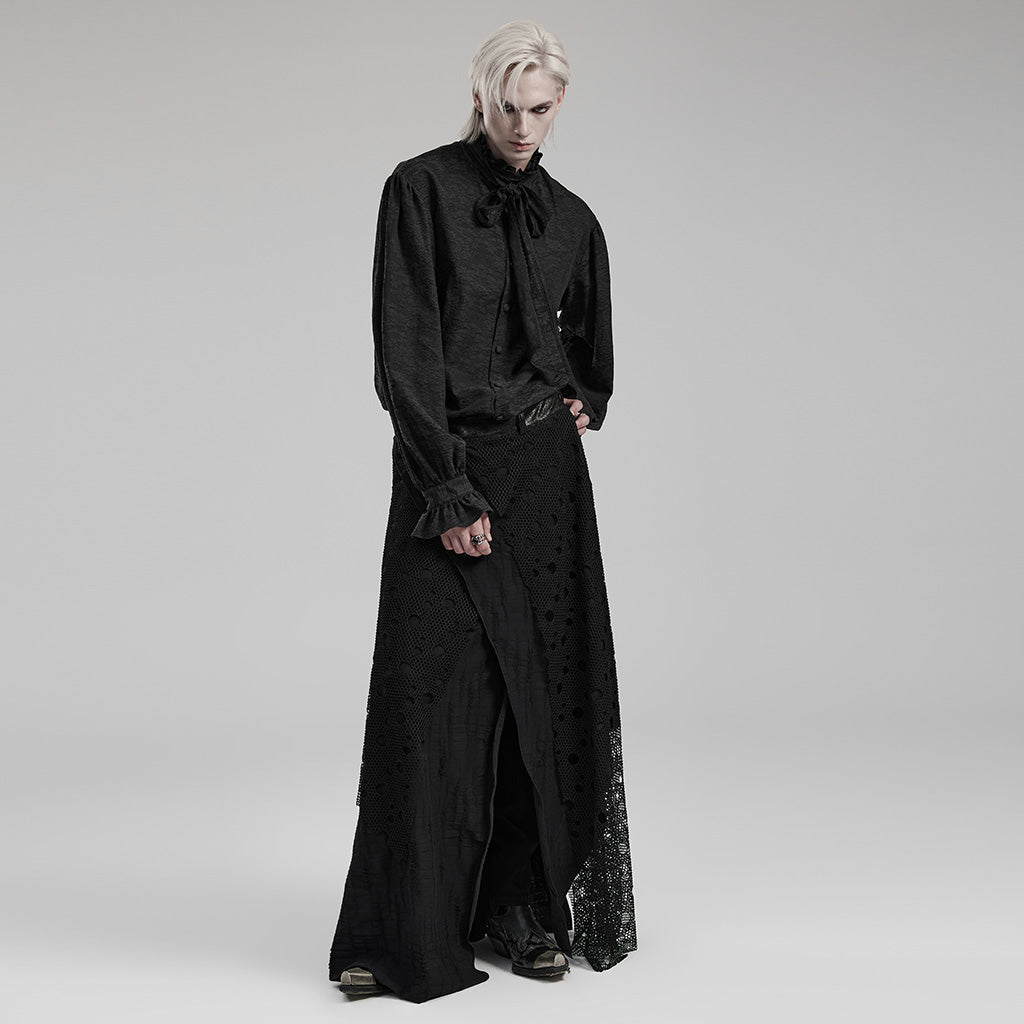 Dark decayed goth men long skirt WQ-652BQM