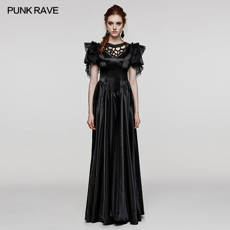 Goth sexy cut spider web dress
