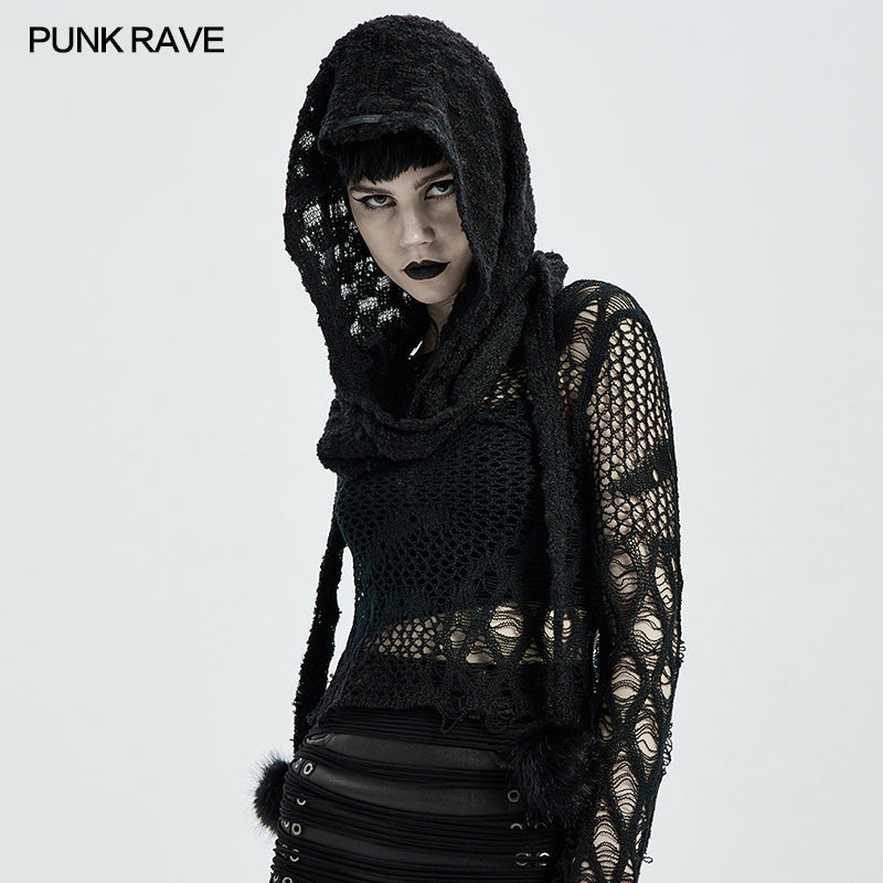 WS-448WJF Gothic hooded scarf