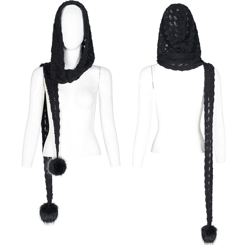 WS-448WJF Gothic hooded scarf