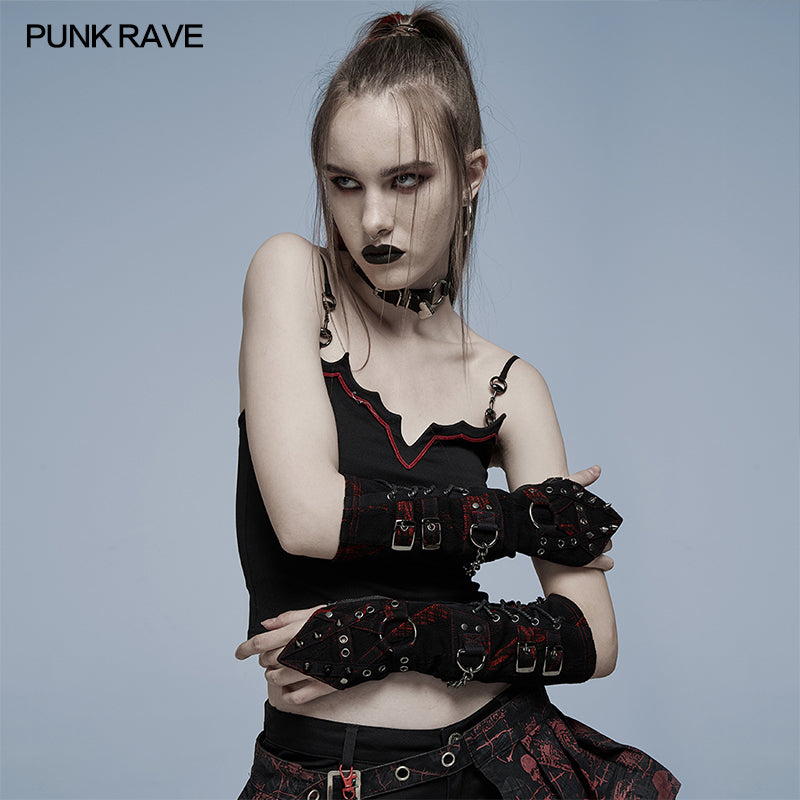 WS-479SSF Punk heavy metal open line gloves