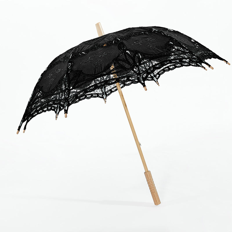 WS-549QTF Gothic cotton lace umbrella