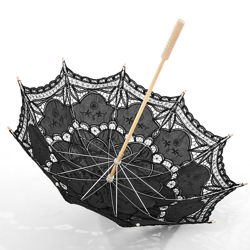 WS-549QTF Gothic cotton lace umbrella