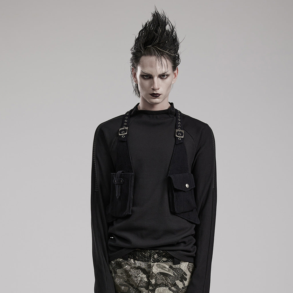 Punk Strap Bag Pockets Vest WS-587BDM - Punk Rave Original Designer Clothing