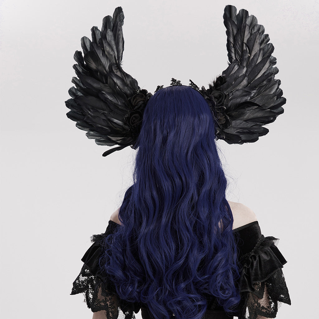 Goth faux feather wing headwear WS-596FSF - Punk Rave Original Designer Clothing