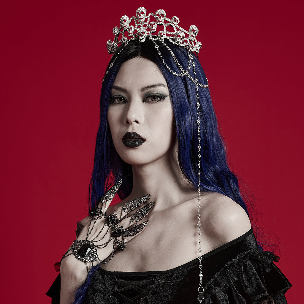 Rhinestones alloy skull crown headwear WS-605FSF
