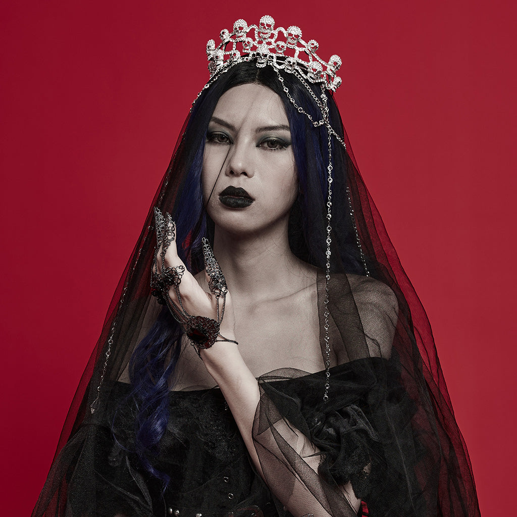 Rhinestones alloy skull crown headwear WS-605FSF