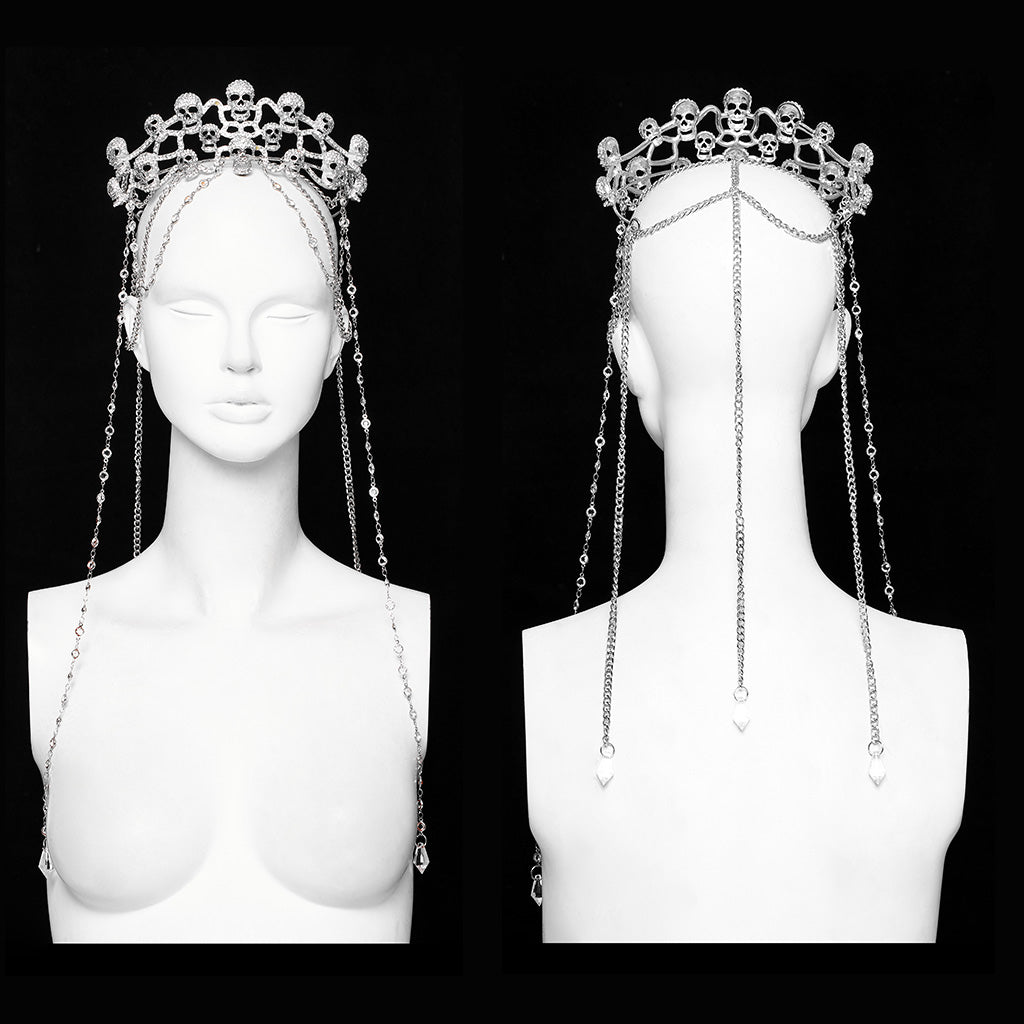 Rhinestones alloy skull crown headwear WS-605FSF