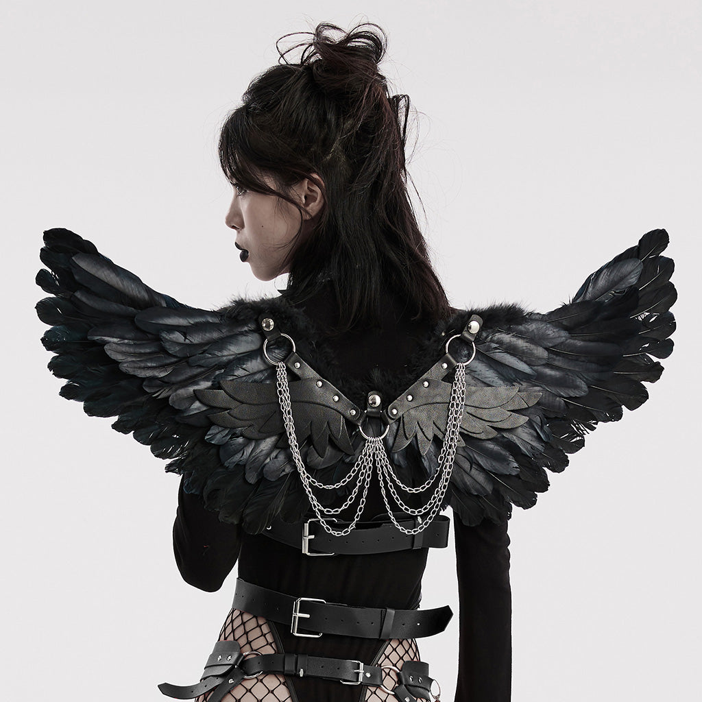 Lolita Gothic Feather Wing Harness WS-609BDF