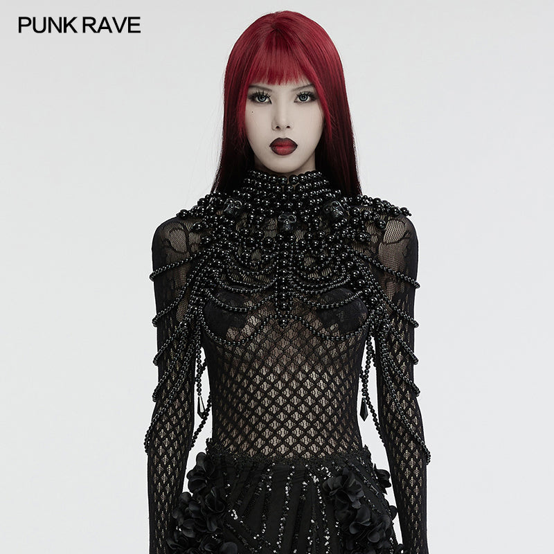 Gothic Skull Beaded Neck Cover WS-739