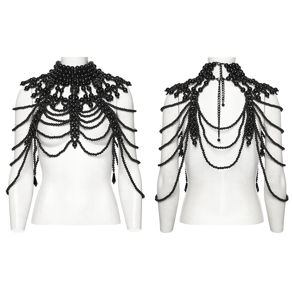 Gothic Skull Beaded Neck Cover WS-739