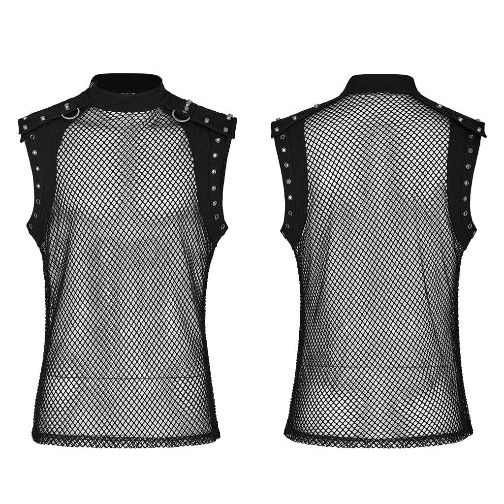 Punk mesh Translucent men Vest WT-620DQM WT-620BXM - Punk Rave Original Designer Clothing