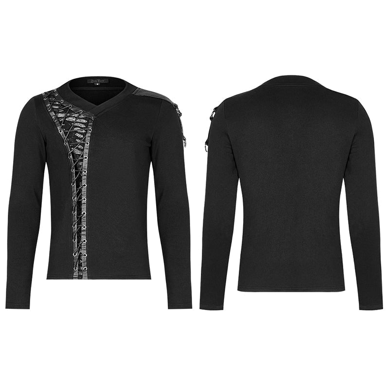 WT-684TCM Gothic V-Neck Long Sleeve T-sleeve
