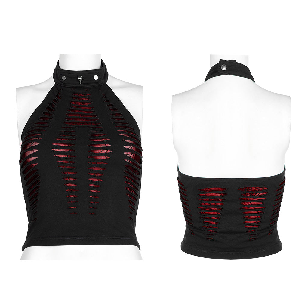 Daily hollowed out spider print vest WT-712BXF