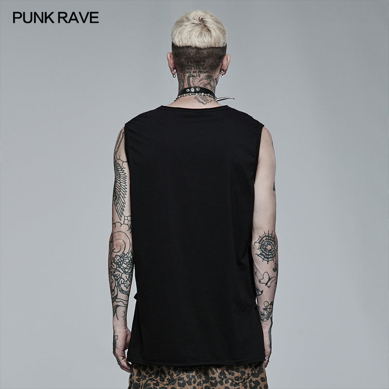 WT-715BXM Punk Daily Wear Printing Sleeveless T-shirt