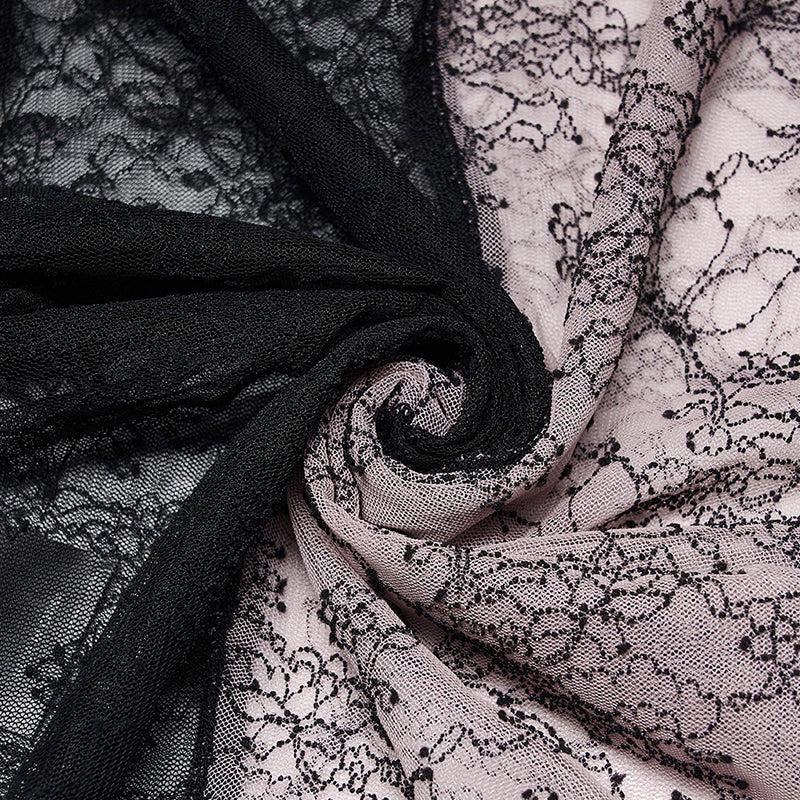 WT-727TCF Gothic simple spliced lace T-shirt