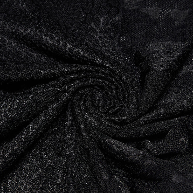 WT-727TCF Gothic simple spliced lace T-shirt