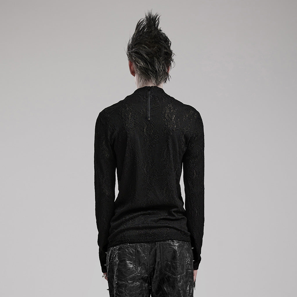 Goth jacquard knitted fabric long sleeve T-shirt WT-826TCM - Punk Rave Original Designer Clothing
