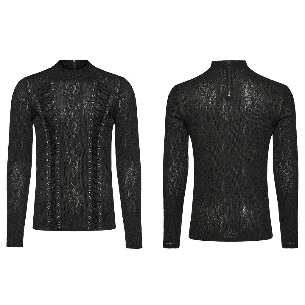 Goth jacquard knitted fabric long sleeve T-shirt WT-826TCM - Punk Rave Original Designer Clothing