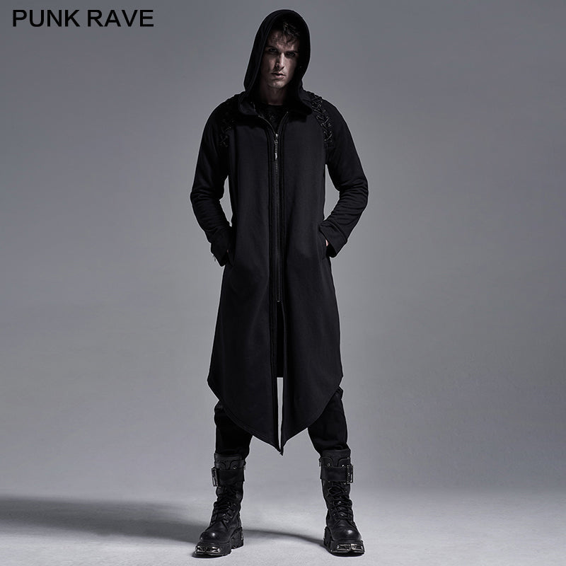 WY-1228XCM Punk  hoodie medium-length coat