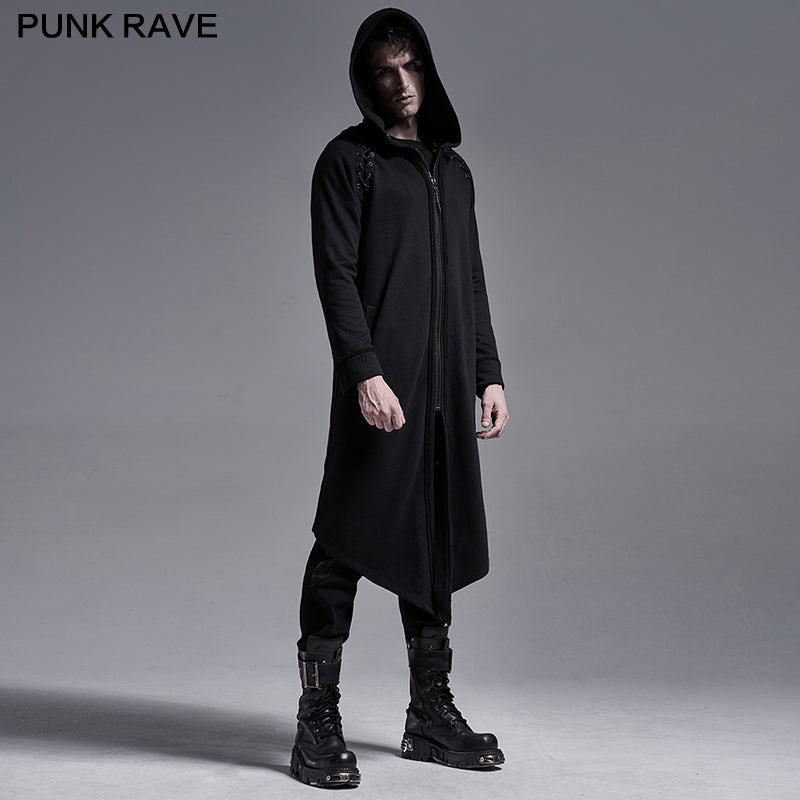 WY-1228XCM Punk  hoodie medium-length coat