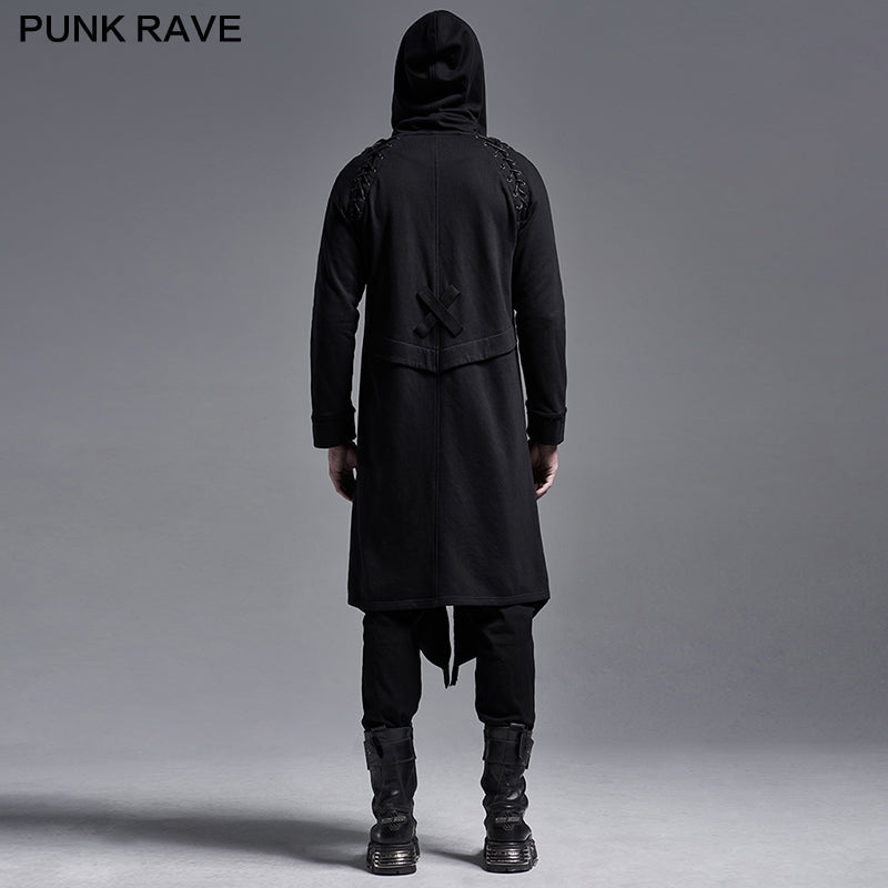 WY-1228XCM Punk  hoodie medium-length coat