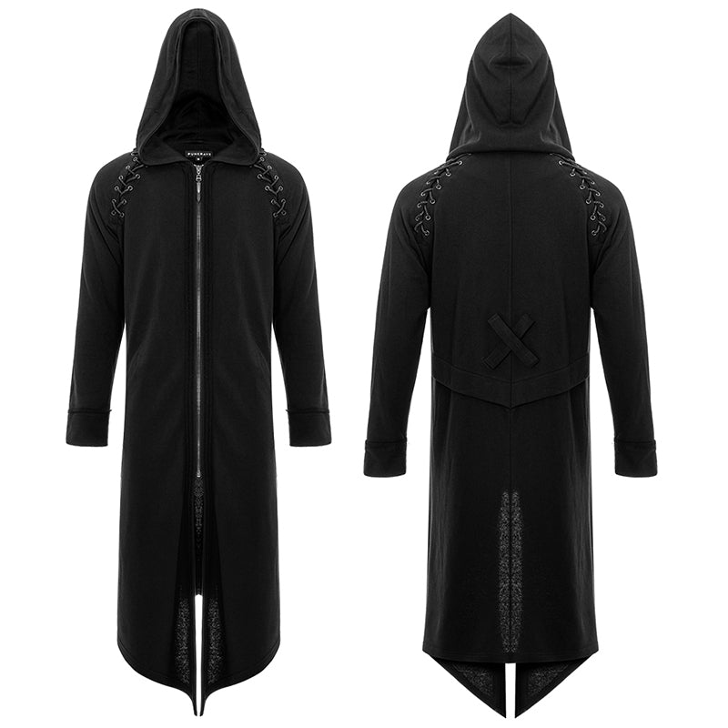 WY-1228XCM Punk  hoodie medium-length coat