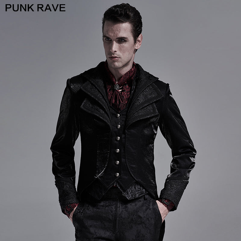 WY-1243LCM Gothic ornate multilayer collar coat