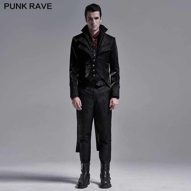 WY-1243LCM Gothic ornate multilayer collar coat