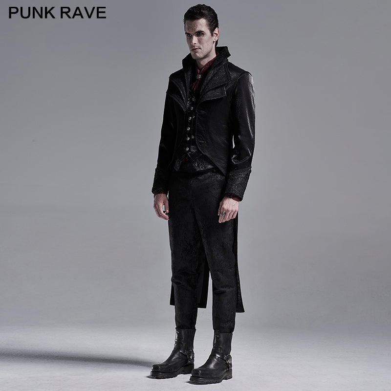 WY-1243LCM Gothic ornate multilayer collar coat
