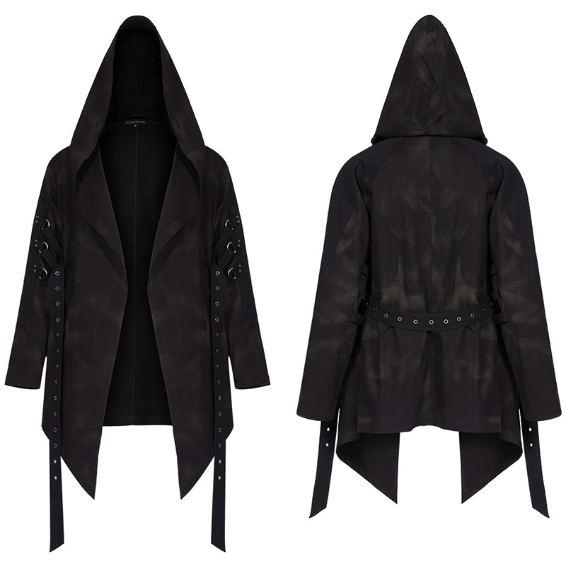 WY-1289XCM Dark printed medium-length coat