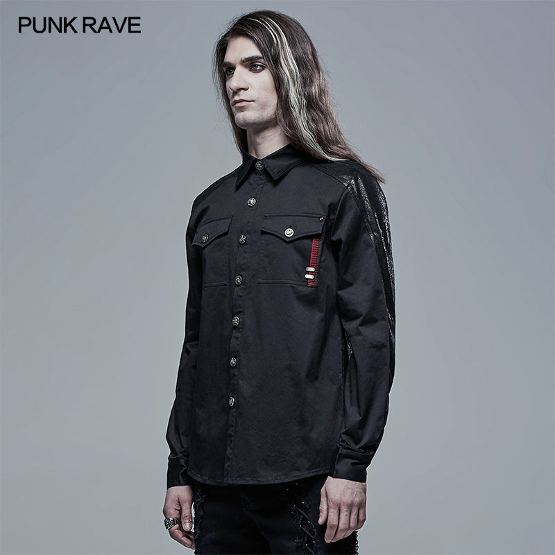 WY-1342CCM Goth Spliced Shirt