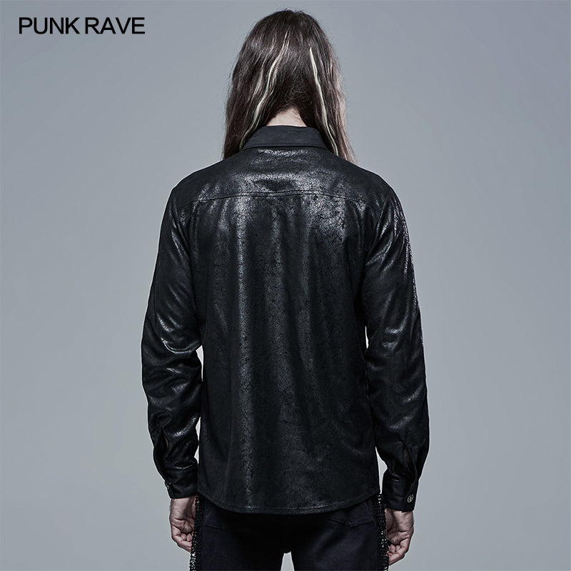 WY-1342CCM Goth Spliced Shirt