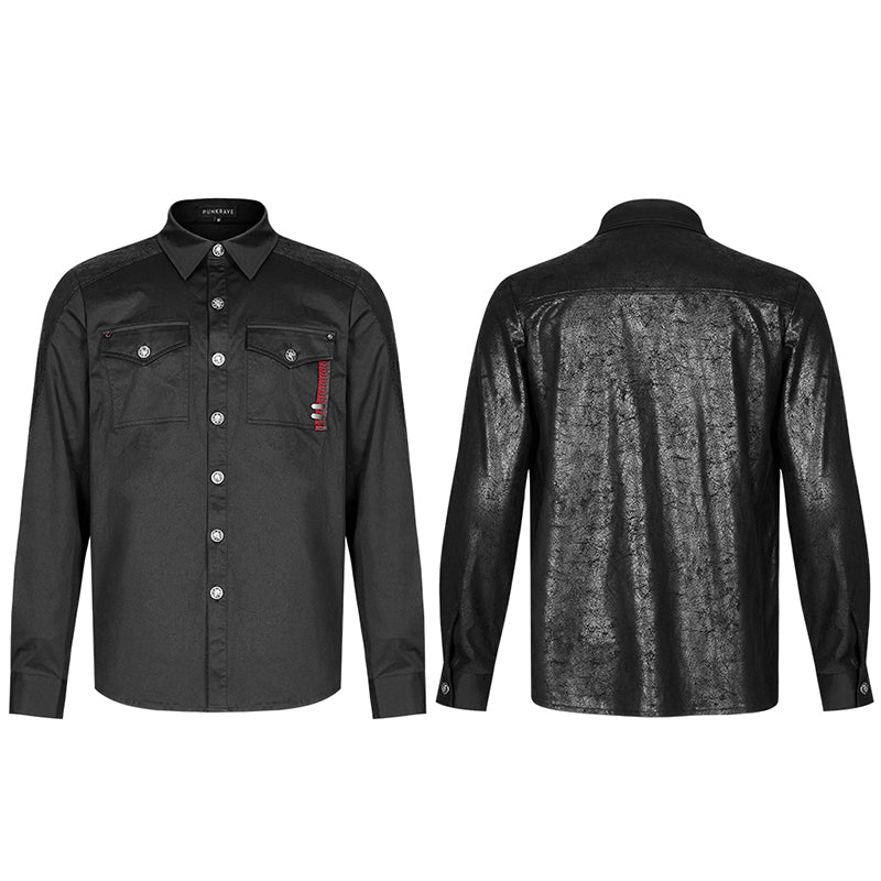 WY-1342CCM Goth Spliced Shirt