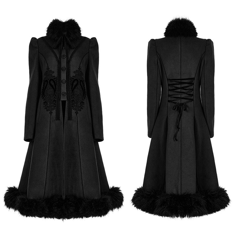 WY-1414ECF Goth gorgeous faux wool long coat