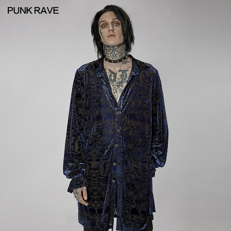 WY-1416ZCM Goth medium length velvet shirt
