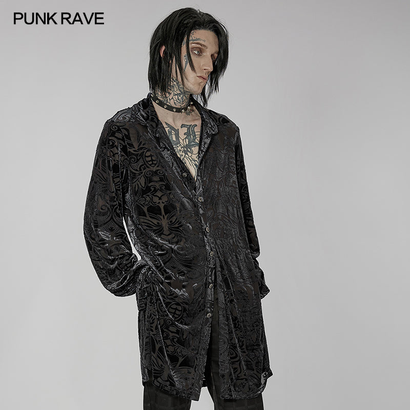 WY-1416ZCM Goth medium length velvet shirt