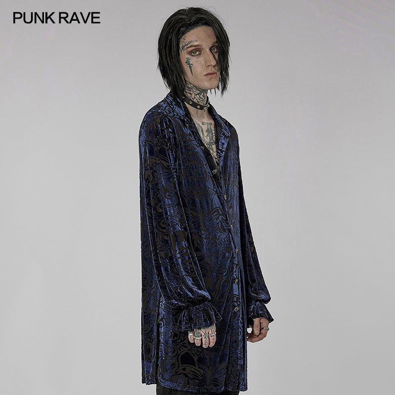 WY-1416ZCM Goth medium length velvet shirt