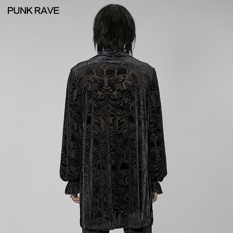 WY-1416ZCM Goth medium length velvet shirt