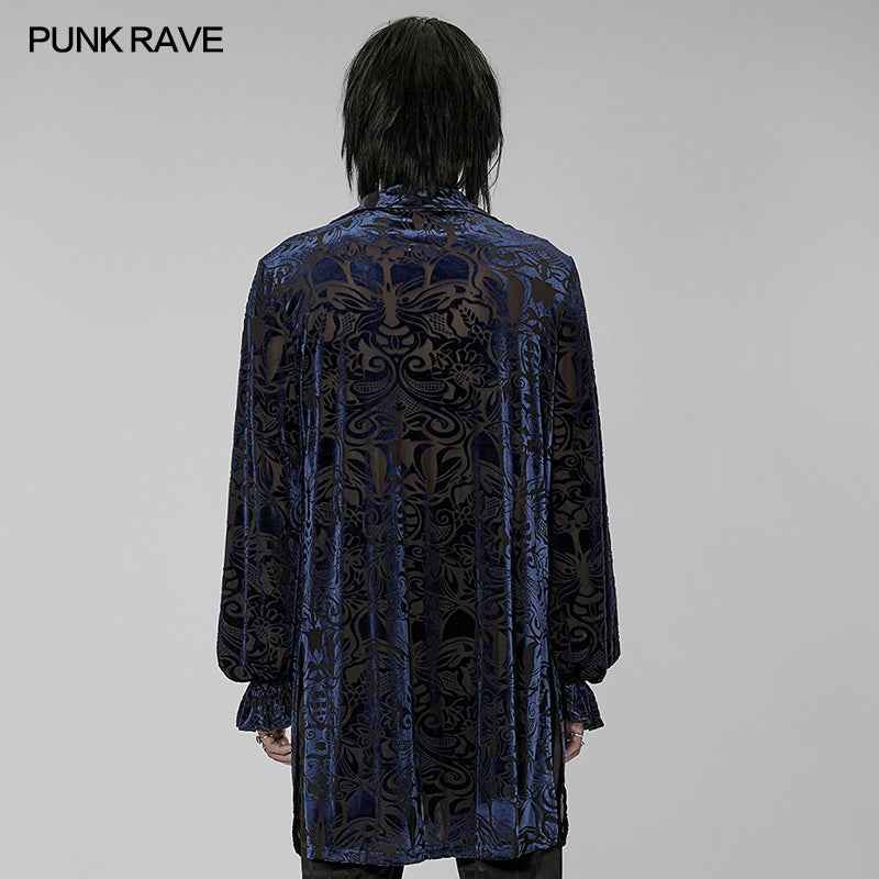 WY-1416ZCM Goth medium length velvet shirt
