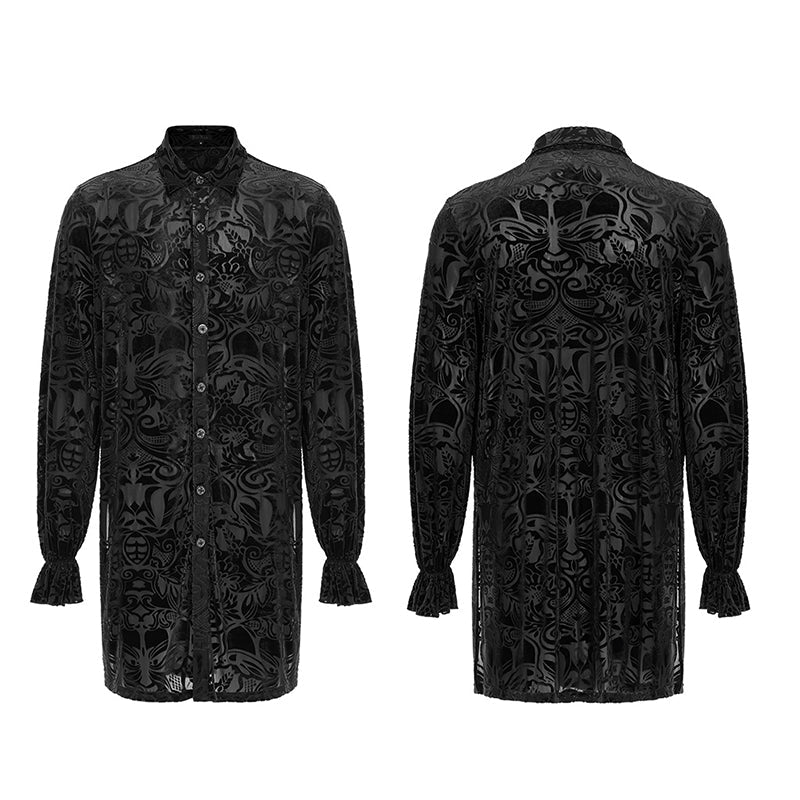 WY-1416ZCM Goth medium length velvet shirt