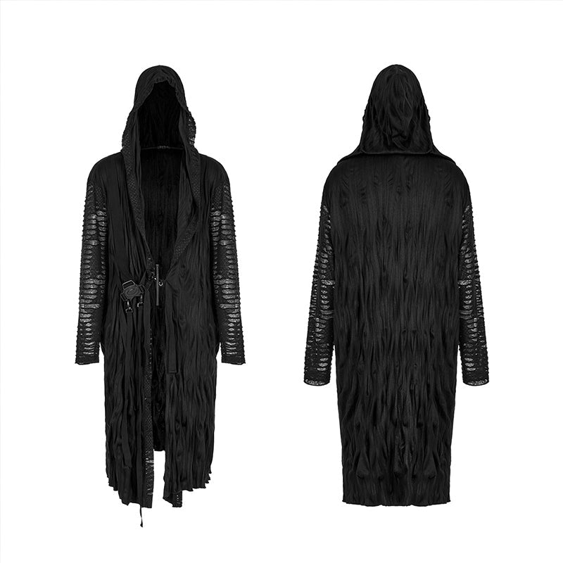 WY-1425XCM Dark pleated knitted long coat